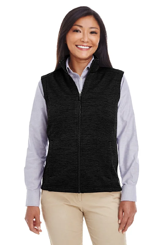 Devon & Jones Womens Newbury Full Zip Fleece Vest - Heather Black - Closeout