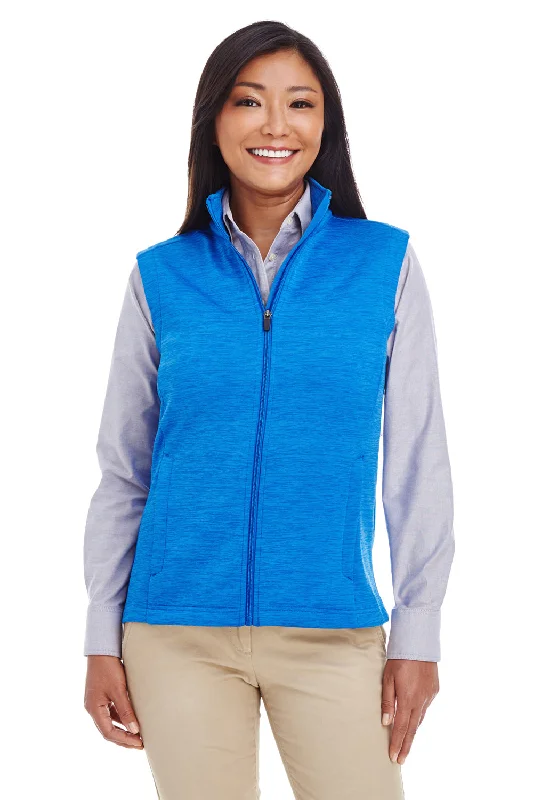 Devon & Jones Womens Newbury Full Zip Fleece Vest - Heather French Blue - Closeout