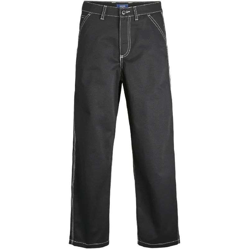 Jack & Jones Junior Black Stalex Contrast Worker Pants