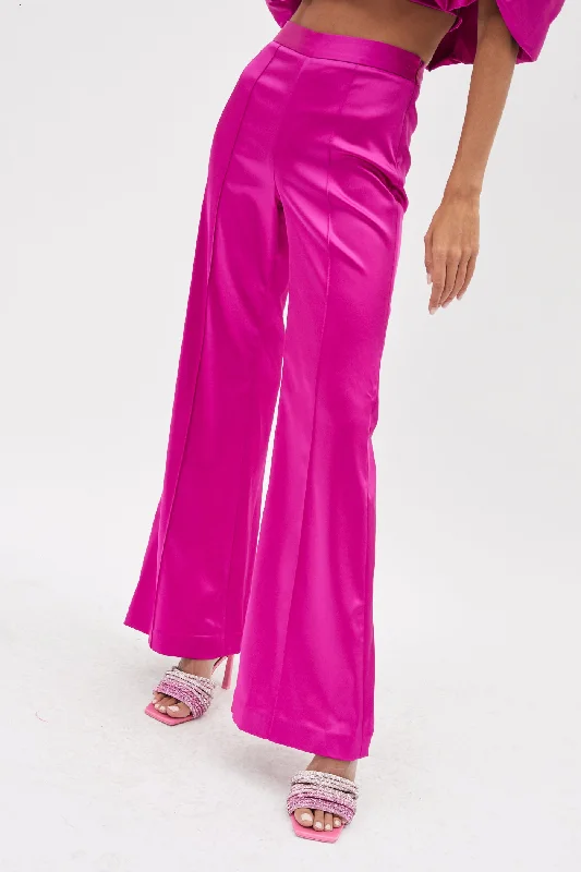 Jordana Bougainvillea Duchess Satin Pant