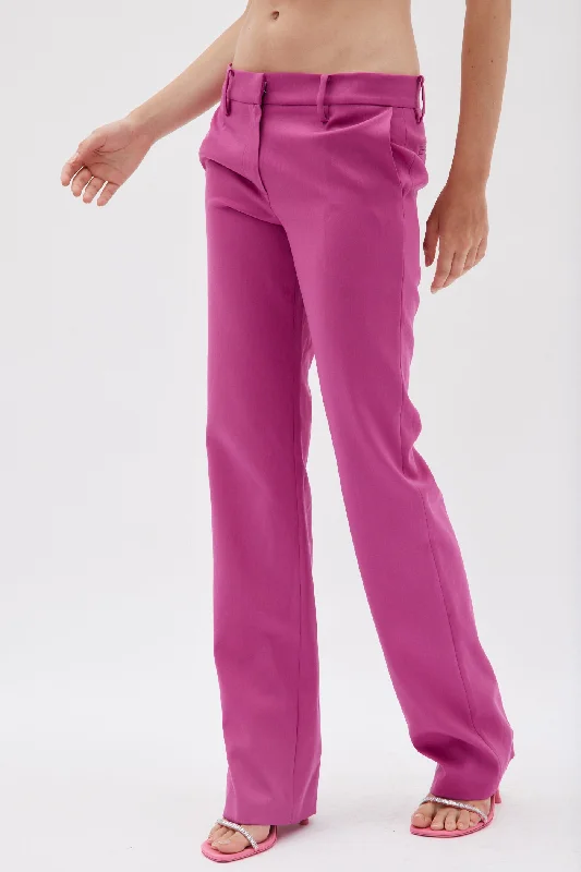 Low Waist Violet Straight Leg Pants