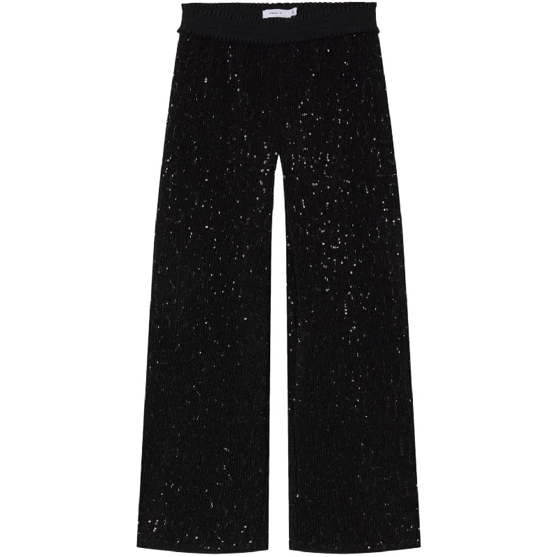 Name It Black Runic Sequin Wide Pants