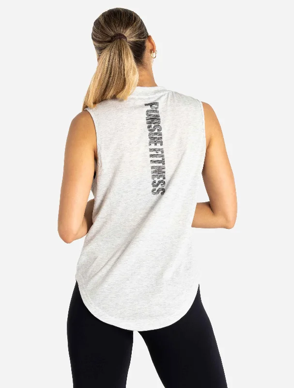 Oversized Graphic Tank - Light Grey