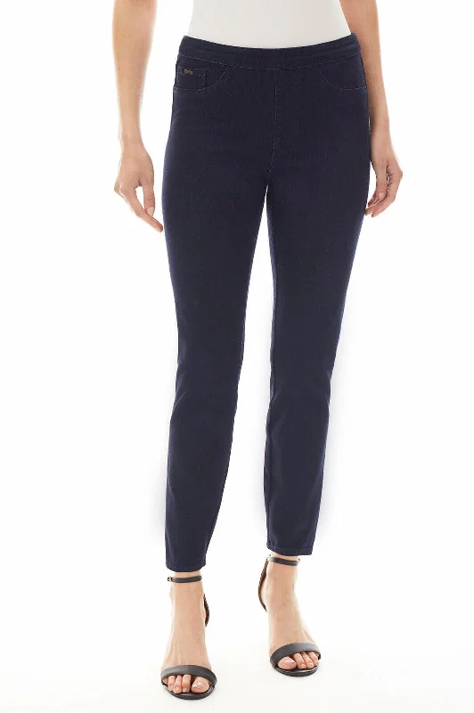 Pull-On Slim Leg Ankle Jeans, Dark Denim