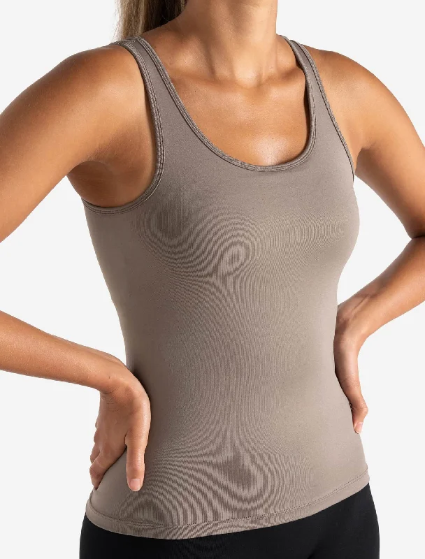 Sculpt Seamless Built-In Bra Vest - Taupe