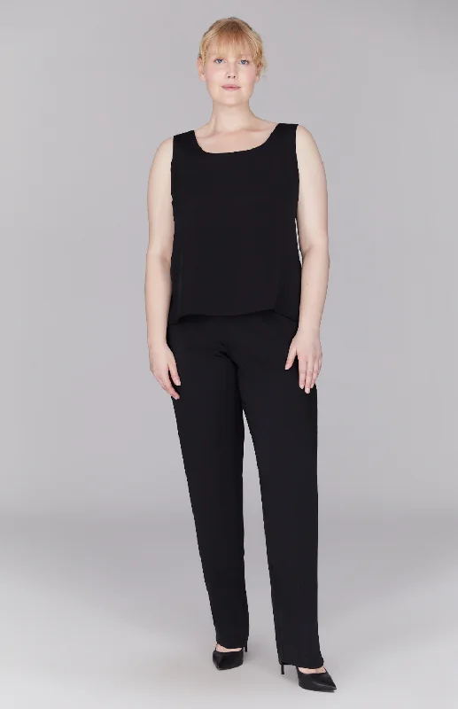 Silk Essential Narrow Leg Pant w/Flat Front & Back Elastic