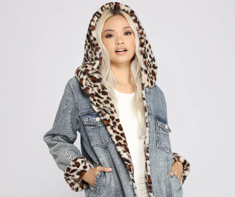 So Sassy Faux Fur Denim Jacket