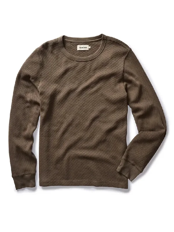 Organic Cotton Waffle Crew- Fatigue Olive