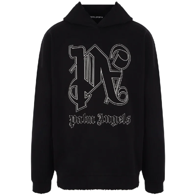 Palm Angels Monogram Statement Logo Black Hoodie