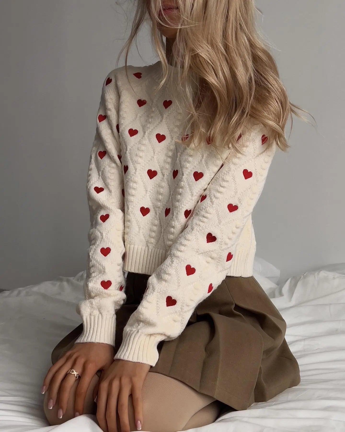 Small Heart Knitted Sweater