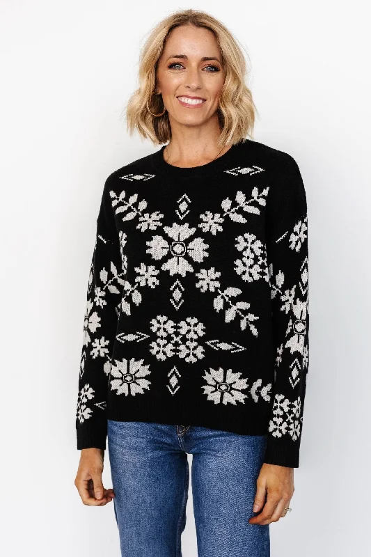 Elsa Sweater | Black + Off White