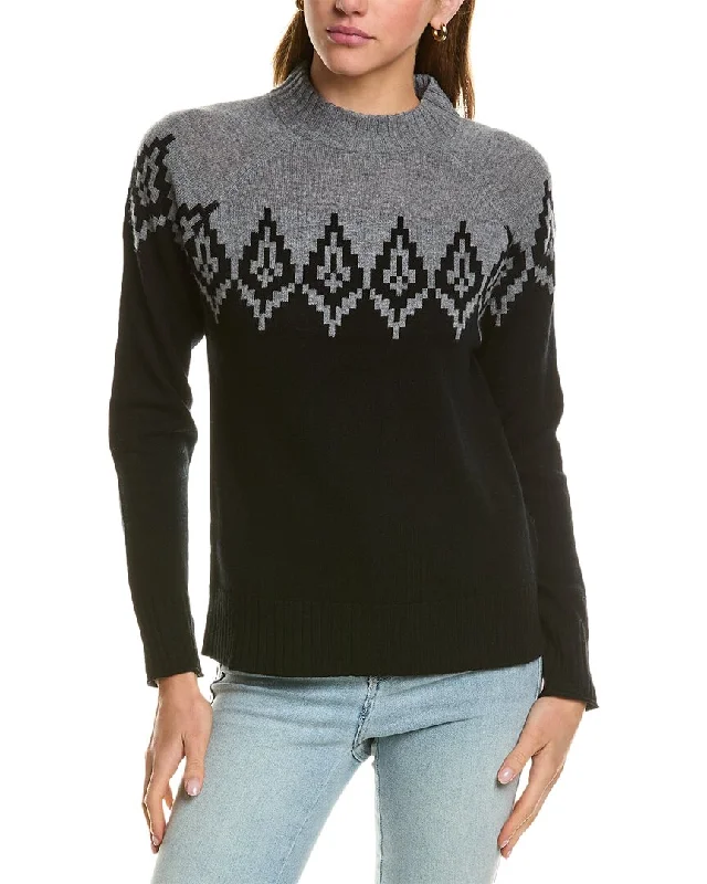 Hannah Rose Diamond Peak Fairisle Wool & Cashmere-Blend Sweater