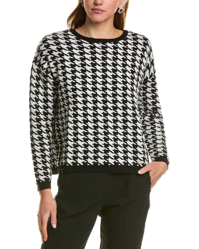 Kier + J Houndstooth Wool & Cashmere-Blend Sweater