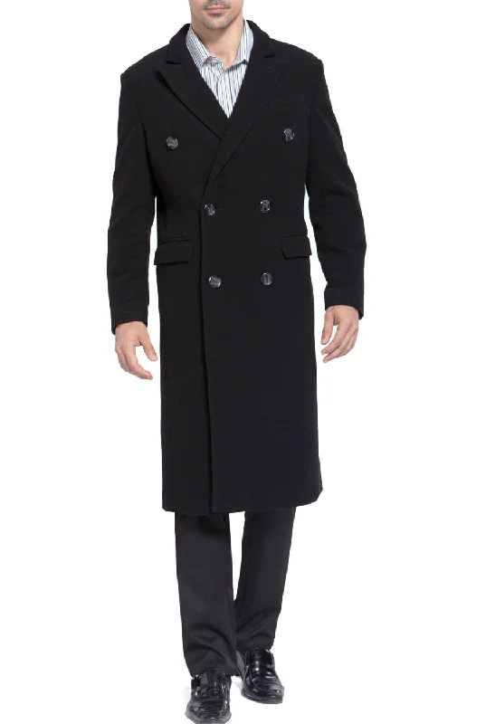 BGSD Men Josh Cashmere & Wool Blend Double Breasted Long Coat