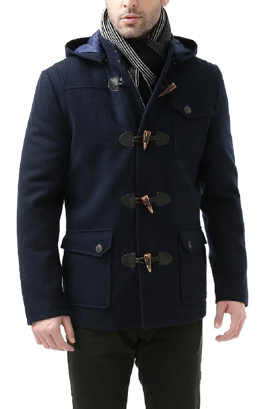 BGSD Men Nathan Wool Blend Patch Pocket Short Toggle Coat