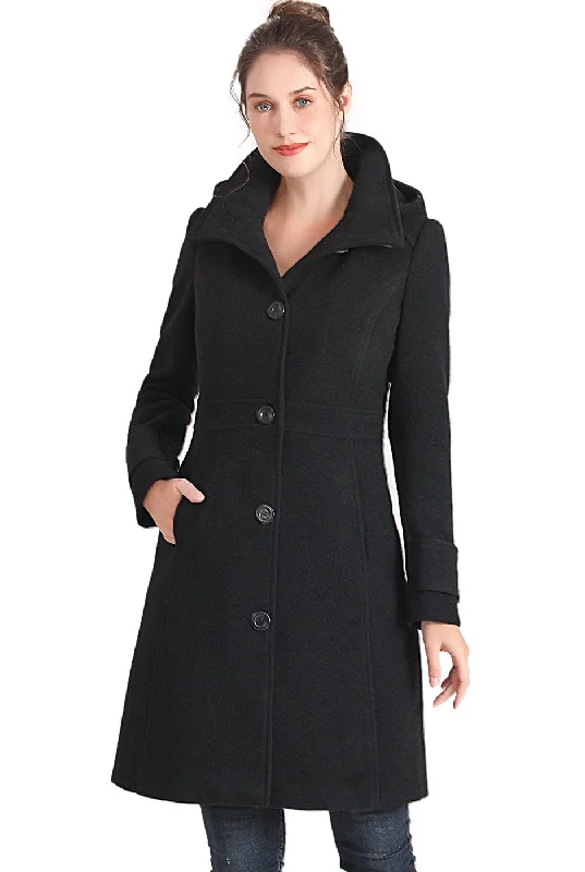 BGSD Women Jem Stand-Collar Wool Coat