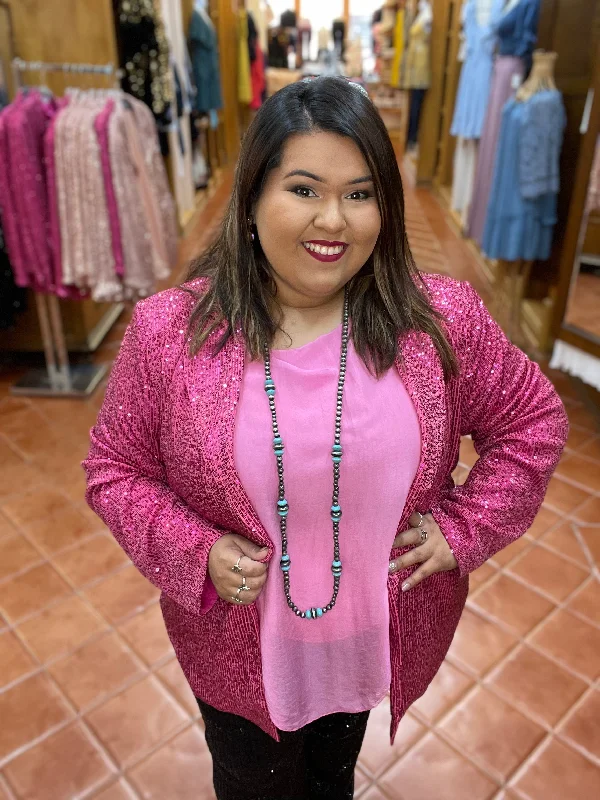 Hot Pink Sequin Blazer