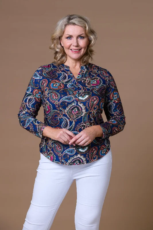 Paisley Print Nehru Top