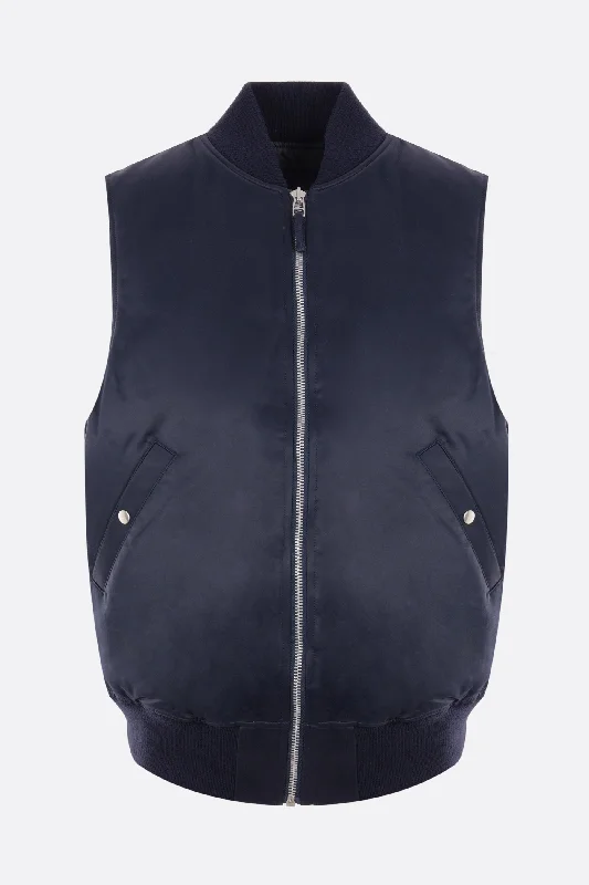 My Vest recycled technical satin oversized sleeveless bomber