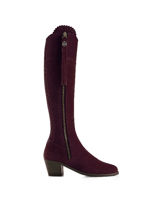 Heeled Regina (Narrow Fit) - Plum Suede