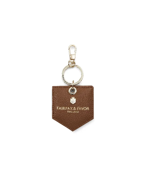 Signature Key Ring Mirror - Pebbled Tan Leather