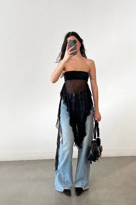 TUBE TOP WITH RUFFLES