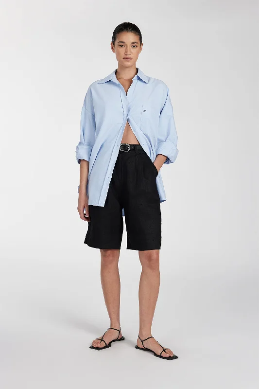 KAYLA BLACK LINEN BERMUDA SHORT